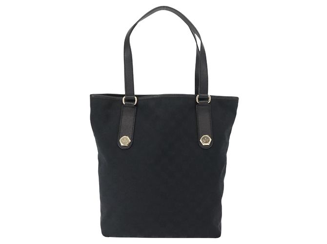 Borsa Tote GG Canvas Gucci Nera Oro 153009 Auth 156794 Nero D'oro - vista 3