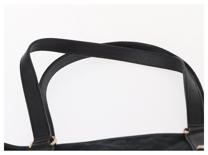 Borsa Tote GG Canvas Gucci Nera Oro 153009 Auth 156794 Nero D'oro - vista 8