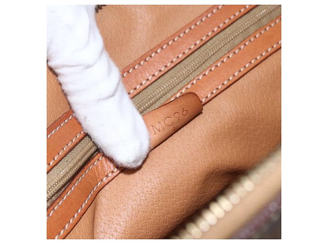 Céline Bolsa de mão em lona Macadam CELINE em couro PVC 2 em 1 marrom dourado Auth 157458V - vista 11