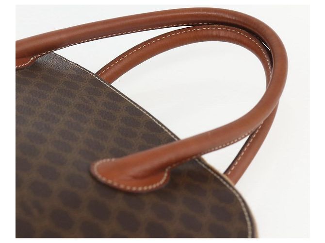 Céline Bolsa de mão em lona Macadam CELINE em couro PVC 2 em 1 marrom dourado Auth 157458V - vista 14