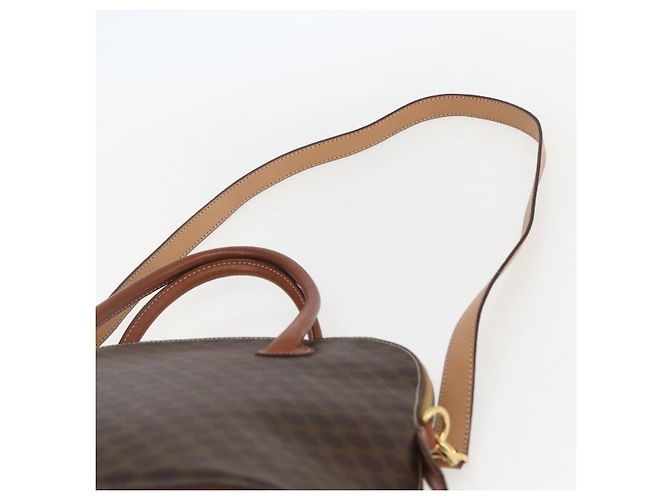 Céline Bolsa de mão em lona Macadam CELINE em couro PVC 2 em 1 marrom dourado Auth 157458V - vista 15