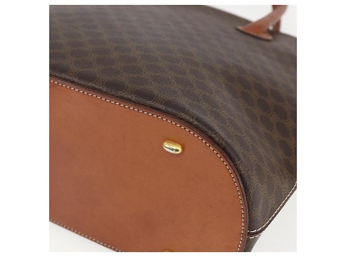 Céline Bolsa de mão em lona Macadam CELINE em couro PVC 2 em 1 marrom dourado Auth 157458V - vista 16