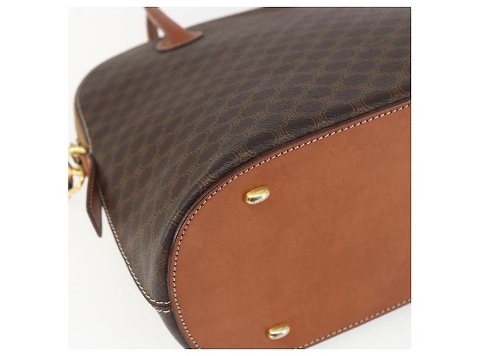 Céline Bolsa de mão em lona Macadam CELINE em couro PVC 2 em 1 marrom dourado Auth 157458V - vista 17