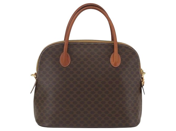 Céline Bolsa de mão em lona Macadam CELINE em couro PVC 2 em 1 marrom dourado Auth 157458V - vista 2