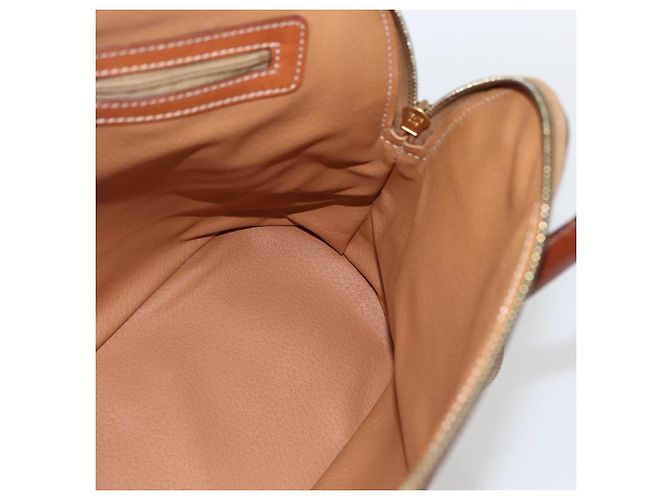 Céline Bolsa de mão em lona Macadam CELINE em couro PVC 2 em 1 marrom dourado Auth 157458V - vista 22