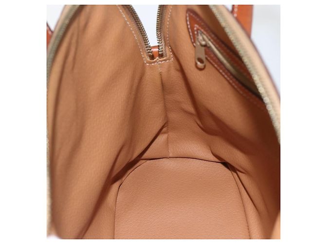 Céline Bolsa de mão em lona Macadam CELINE em couro PVC 2 em 1 marrom dourado Auth 157458V - vista 23