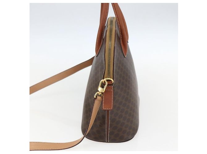 Céline Bolsa de mão em lona Macadam CELINE em couro PVC 2 em 1 marrom dourado Auth 157458V - vista 4