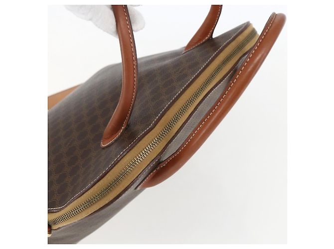 Céline Bolsa de mão em lona Macadam CELINE em couro PVC 2 em 1 marrom dourado Auth 157458V - vista 6