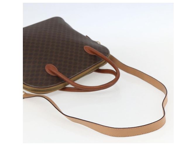 Céline Bolsa de mão em lona Macadam CELINE em couro PVC 2 em 1 marrom dourado Auth 157458V - vista 8