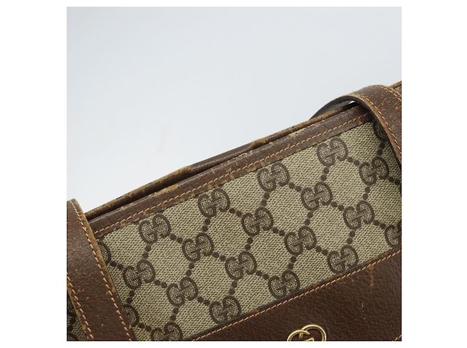 Gucci Borsa Tote GG Supreme in PVC beige e oro Auth ep12338 D'oro - vista 15