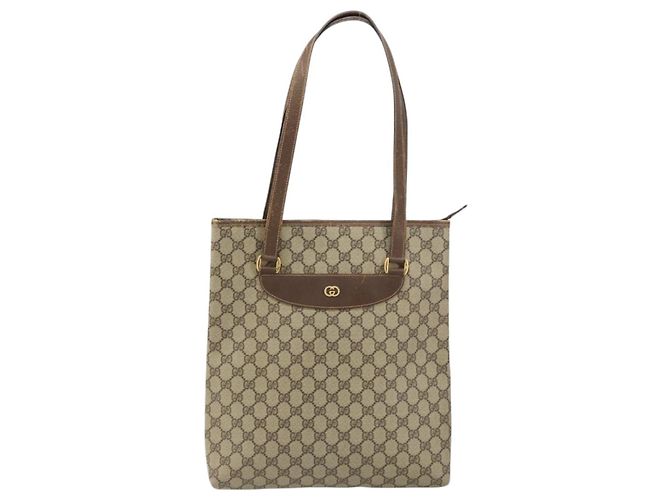 Gucci Borsa Tote GG Supreme in PVC beige e oro Auth ep12338 D'oro - vista 2