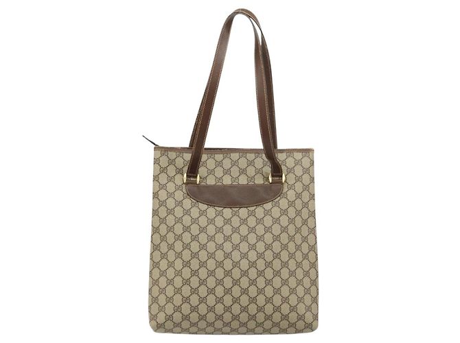 Gucci Borsa Tote GG Supreme in PVC beige e oro Auth ep12338 D'oro - vista 3