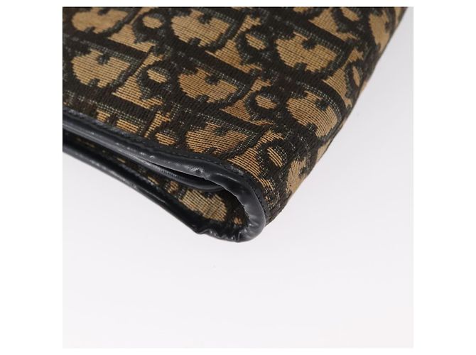 Borsa a Spalla in Tela Trotter Christian Dior Blu Navy Oro Auth bs31649 D'oro - vista 13