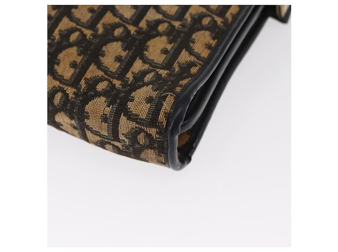 Borsa a Spalla in Tela Trotter Christian Dior Blu Navy Oro Auth bs31649 D'oro - vista 14