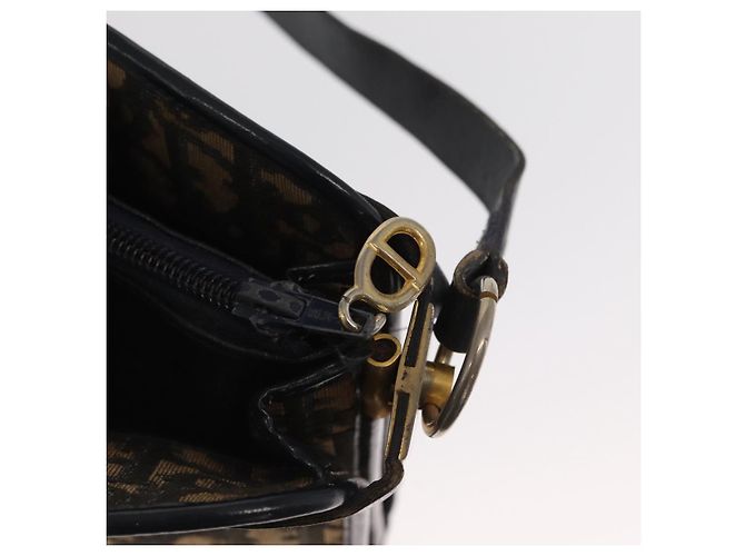 Borsa a Spalla in Tela Trotter Christian Dior Blu Navy Oro Auth bs31649 D'oro - vista 15