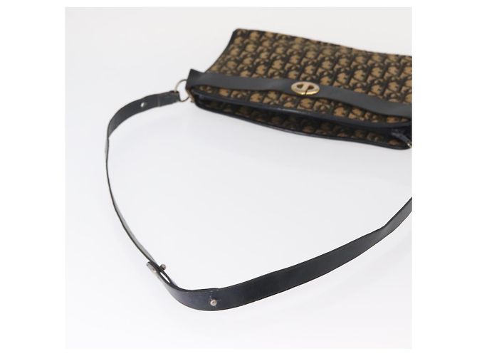 Borsa a Spalla in Tela Trotter Christian Dior Blu Navy Oro Auth bs31649 D'oro - vista 7