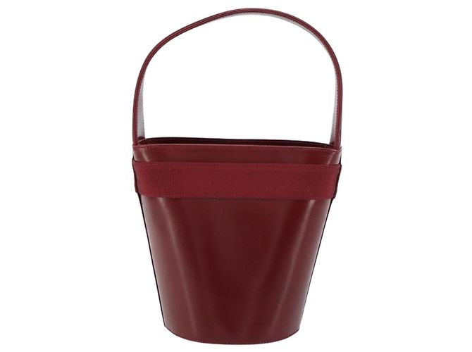 Borsa a mano Vala in pelle rossa e oro di Salvatore Ferragamo Auth gh1422 Rosso D'oro - vista 2