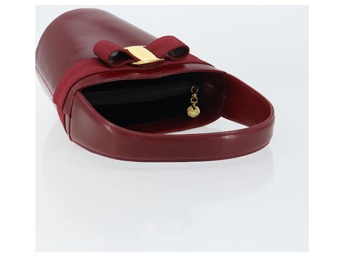 Borsa a mano Vala in pelle rossa e oro di Salvatore Ferragamo Auth gh1422 Rosso D'oro - vista 7