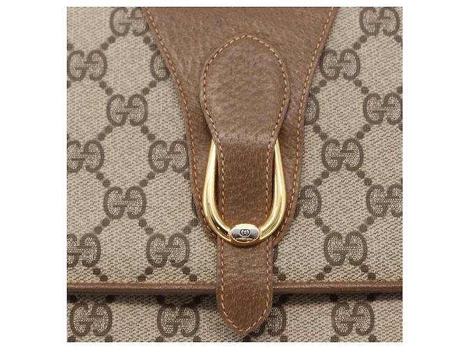 Gucci Borsa a Spalla GG Supreme PVC Beige Oro 904 02 050 Auth ep12421 D'oro - vista 14