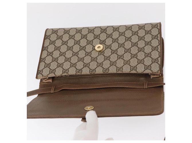 Gucci Borsa a Spalla GG Supreme PVC Beige Oro 904 02 050 Auth ep12421 D'oro - vista 15
