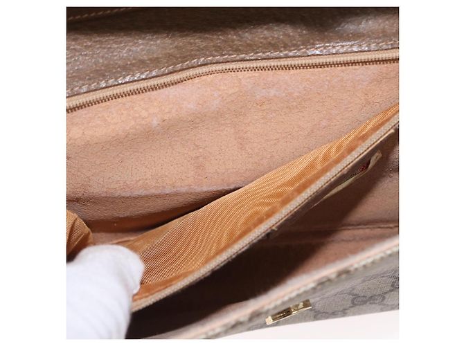 Gucci Borsa a Spalla GG Supreme PVC Beige Oro 904 02 050 Auth ep12421 D'oro - vista 21