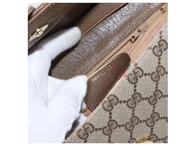 Gucci Borsa a Spalla GG Supreme PVC Beige Oro 904 02 050 Auth ep12421 D'oro - vista 22