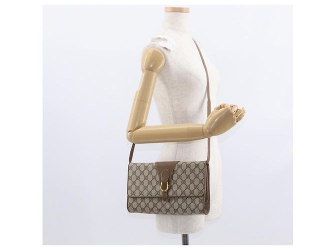 Gucci Borsa a Spalla GG Supreme PVC Beige Oro 904 02 050 Auth ep12421 D'oro - vista 23