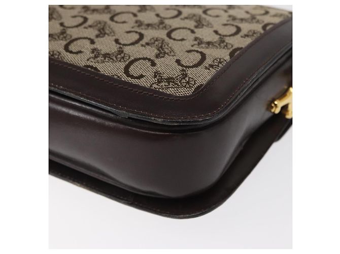 BORSO A SPALLA IN CANVAS BEIGE E ORO CÉLINE C SULKY CARRIAGE Auth 159163 D'oro - vista 16
