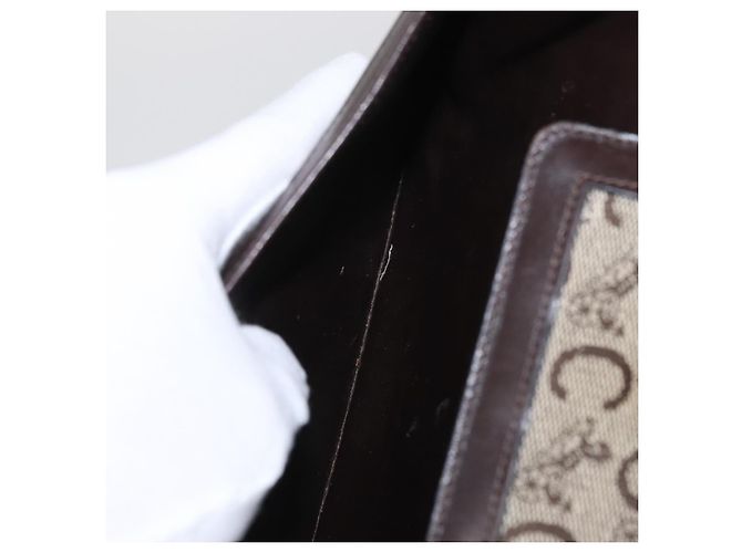 BORSO A SPALLA IN CANVAS BEIGE E ORO CÉLINE C SULKY CARRIAGE Auth 159163 D'oro - vista 20