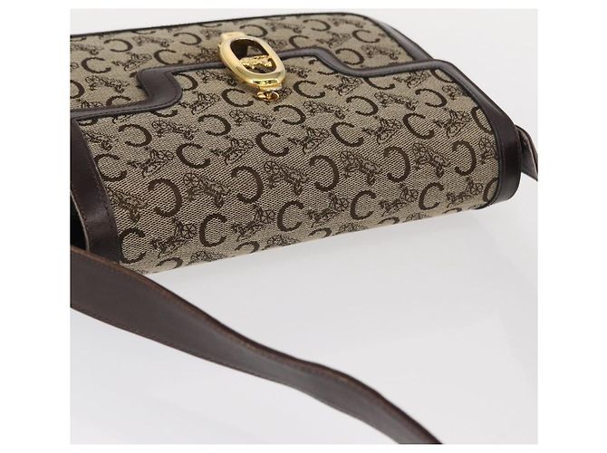 BORSO A SPALLA IN CANVAS BEIGE E ORO CÉLINE C SULKY CARRIAGE Auth 159163 D'oro - vista 6
