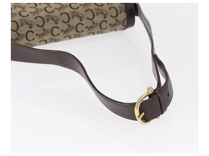 BORSO A SPALLA IN CANVAS BEIGE E ORO CÉLINE C SULKY CARRIAGE Auth 159163 D'oro - vista 7