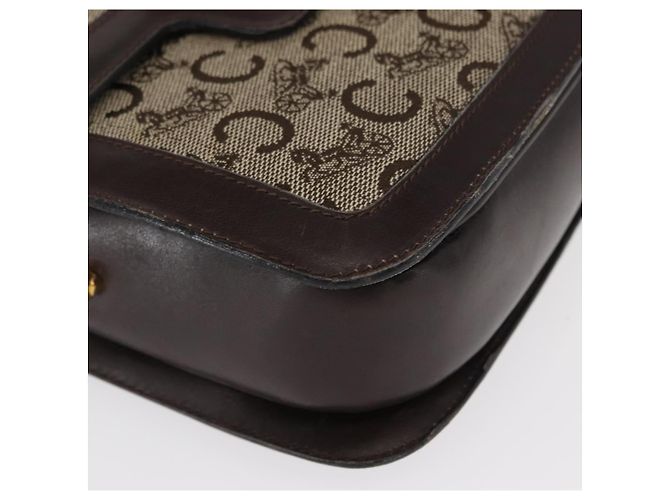 BORSO A SPALLA IN CANVAS BEIGE E ORO CÉLINE C SULKY CARRIAGE Auth 159163 D'oro - vista 9