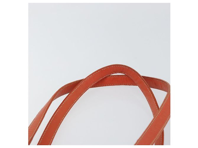Borsa Tote PRADA in nylon e pelle arancione argento Auth gh1423 - vista 14
