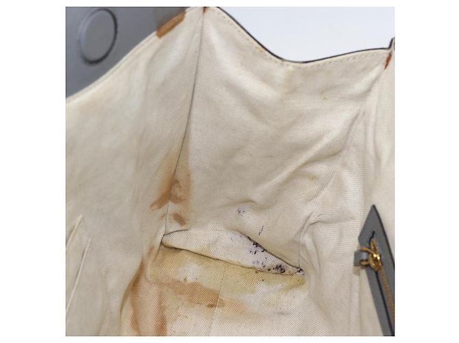 Borsa Tote in Pelle Grigia Oro GUCCI 440055 Auth ka948 Marrone D'oro - vista 11