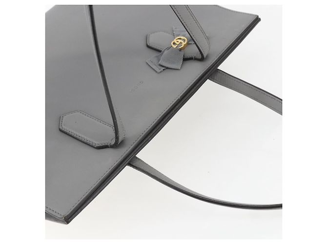 Borsa Tote in Pelle Grigia Oro GUCCI 440055 Auth ka948 Marrone D'oro - vista 6