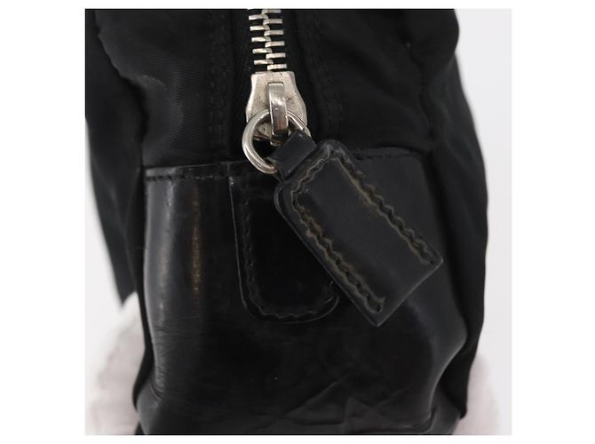 Pochette Prada in nylon e pelle nera Auth bs31960 Nero - vista 8