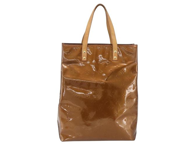 LOUIS VUITTON Monogram Vernis Reade MM Borsa a Mano Bronzo M91143 LV Auth ka856 - vista 13