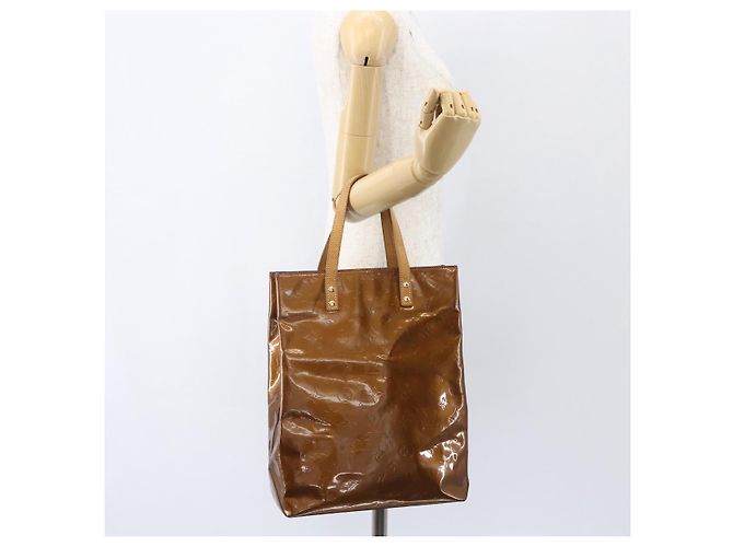 LOUIS VUITTON Monogram Vernis Reade MM Borsa a Mano Bronzo M91143 LV Auth ka856 - vista 21