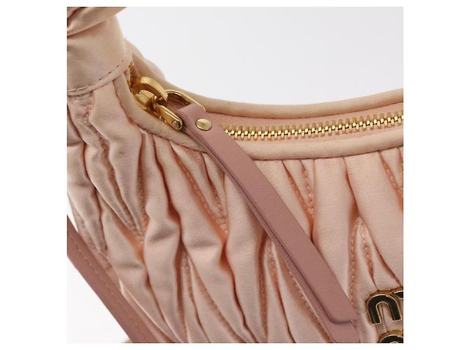 Miu Miu Matelassé Wonder Handtasche Satin Rosa Gold 5BC125 Auth 154226SM Pink Golden - Ansicht 10