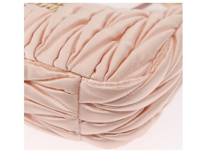 Miu Miu Matelassé Wonder Handtasche Satin Rosa Gold 5BC125 Auth 154226SM Pink Golden - Ansicht 16