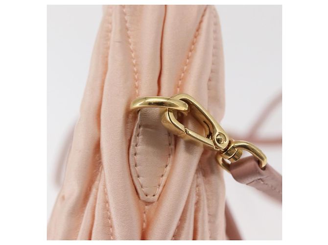 Miu Miu Matelassé Wonder Handtasche Satin Rosa Gold 5BC125 Auth 154226SM Pink Golden - Ansicht 19