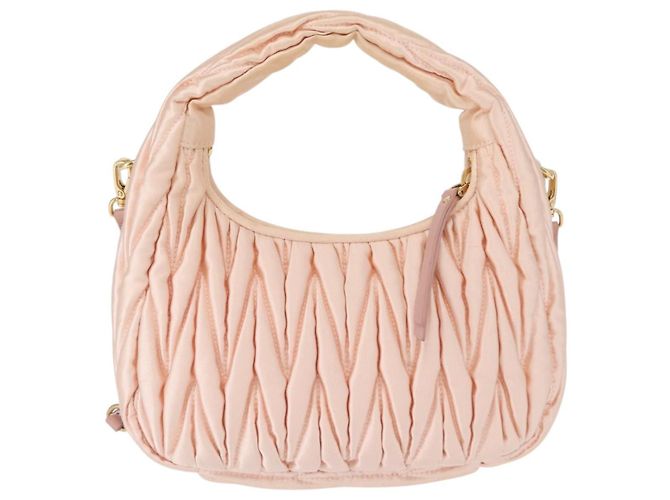 Miu Miu Matelassé Wonder Handtasche Satin Rosa Gold 5BC125 Auth 154226SM Pink Golden - Ansicht 2