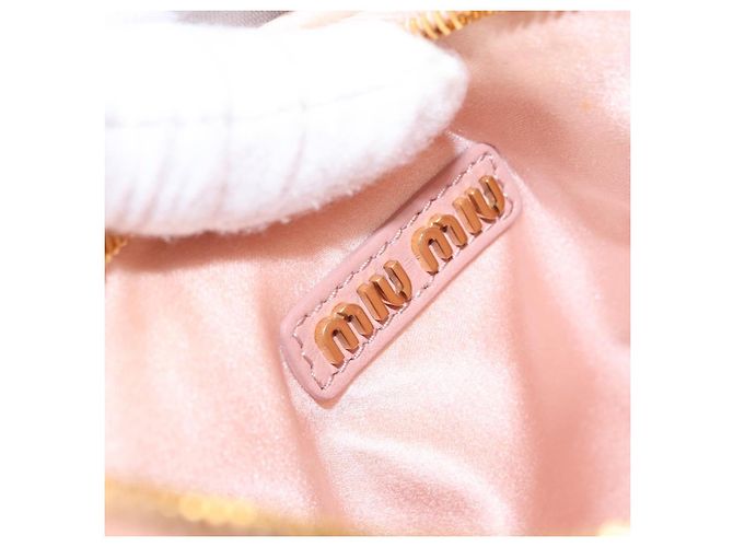 Miu Miu Matelassé Wonder Handtasche Satin Rosa Gold 5BC125 Auth 154226SM Pink Golden - Ansicht 21