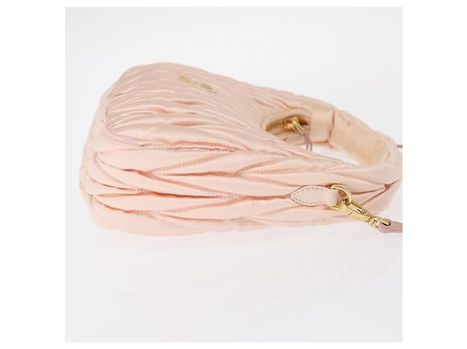 Miu Miu Matelassé Wonder Handtasche Satin Rosa Gold 5BC125 Auth 154226SM Pink Golden - Ansicht 3