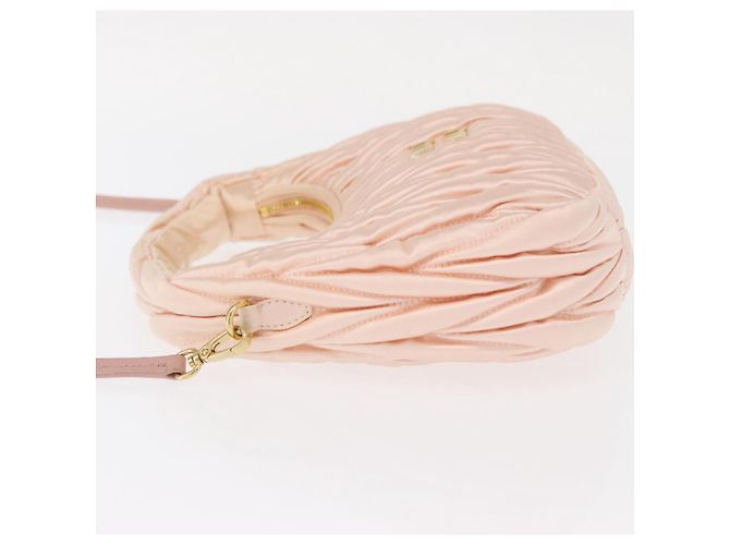Miu Miu Matelassé Wonder Handtasche Satin Rosa Gold 5BC125 Auth 154226SM Pink Golden - Ansicht 4