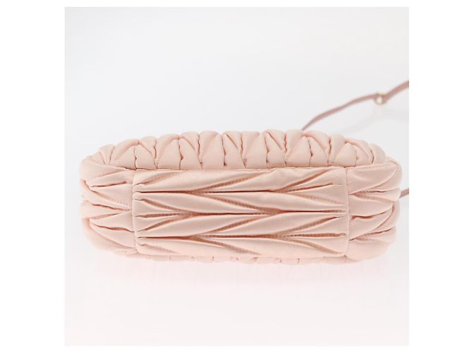 Miu Miu Matelassé Wonder Handtasche Satin Rosa Gold 5BC125 Auth 154226SM Pink Golden - Ansicht 5