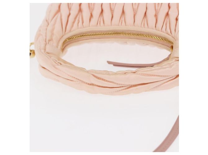 Miu Miu Matelassé Wonder Handtasche Satin Rosa Gold 5BC125 Auth 154226SM Pink Golden - Ansicht 7