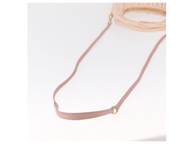 Miu Miu Matelassé Wonder Handtasche Satin Rosa Gold 5BC125 Auth 154226SM Pink Golden - Ansicht 9