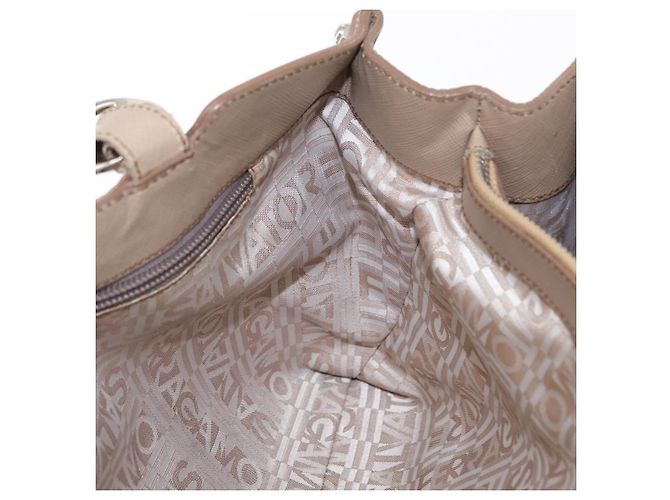 Borsa tote in pelle beige argento Salvatore Ferragamo Auth ka939 - vista 18