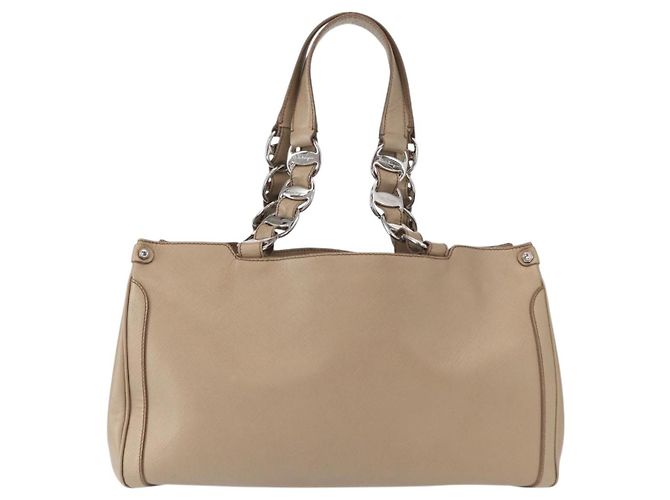 Borsa tote in pelle beige argento Salvatore Ferragamo Auth ka939 - vista 2